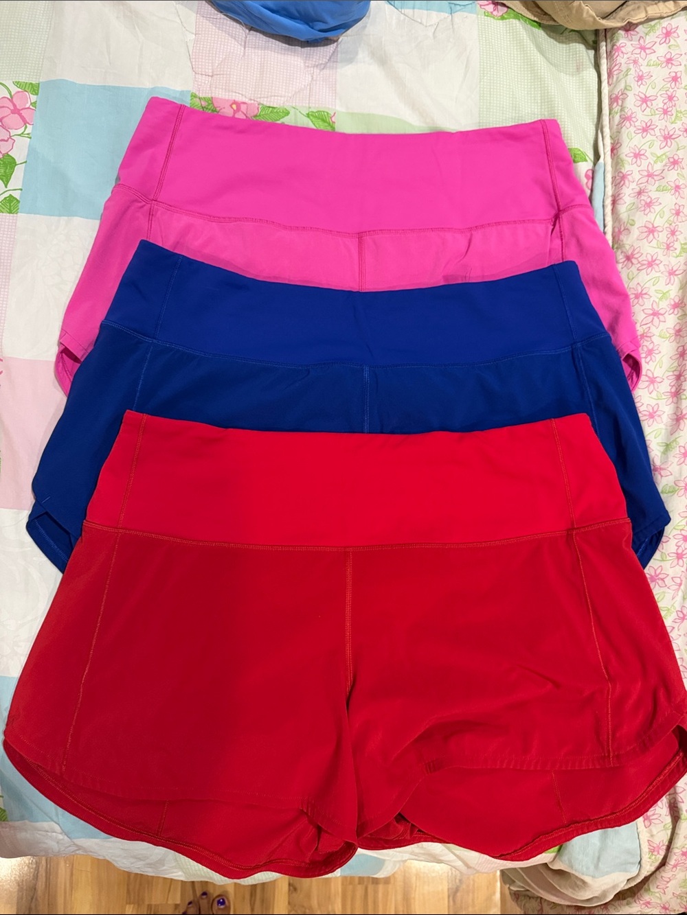 lululemon athletica Women’s Athletic Shorts in Hot Pink, Royal Blue, Red